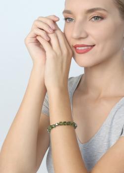 dark green erinite - Cubes - Konplott bracelet